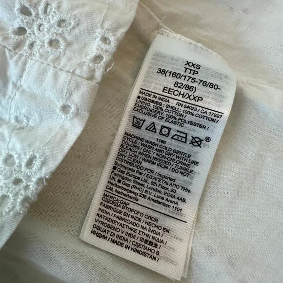 GAP White Eyelet Puffy Sleeve Mini Dress - Picture 8 of 8